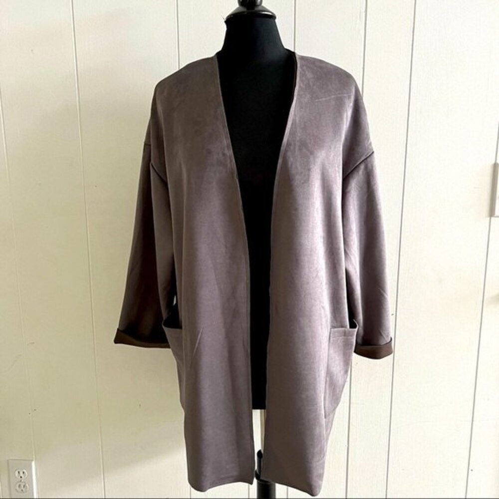 Carmen Marc Valvo faux leader open cardigan size XL